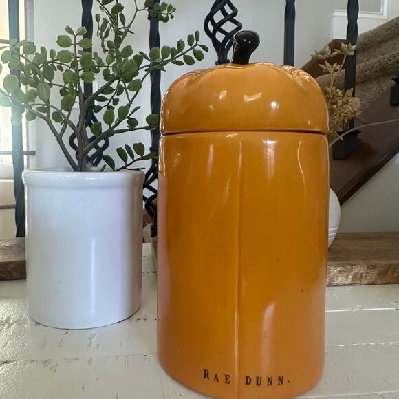 Rae Dunn Orange PUMPKIN SPICE Canister Jar with Lid | Fall Farmhouse Decor - Picture 4 of 6